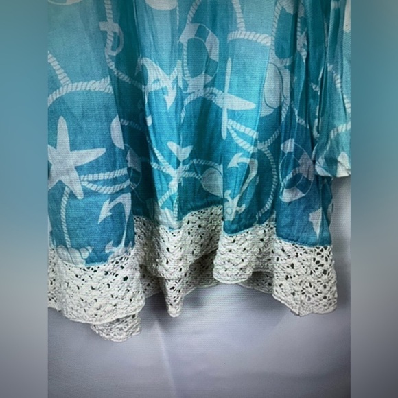 Macbeth Collection Womens Off Shoulder Crochet Floral Bell Sleeve Top Sz S New - Picture 6 of 9